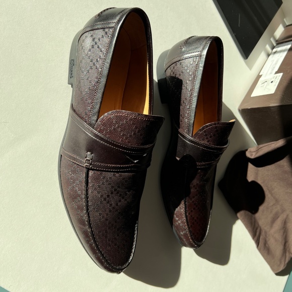 Gucci ”Lux Diamonte” Monogram Leather Loafers. Cocoa Brown. Men’s US Size 9 - Picture 2 of 11